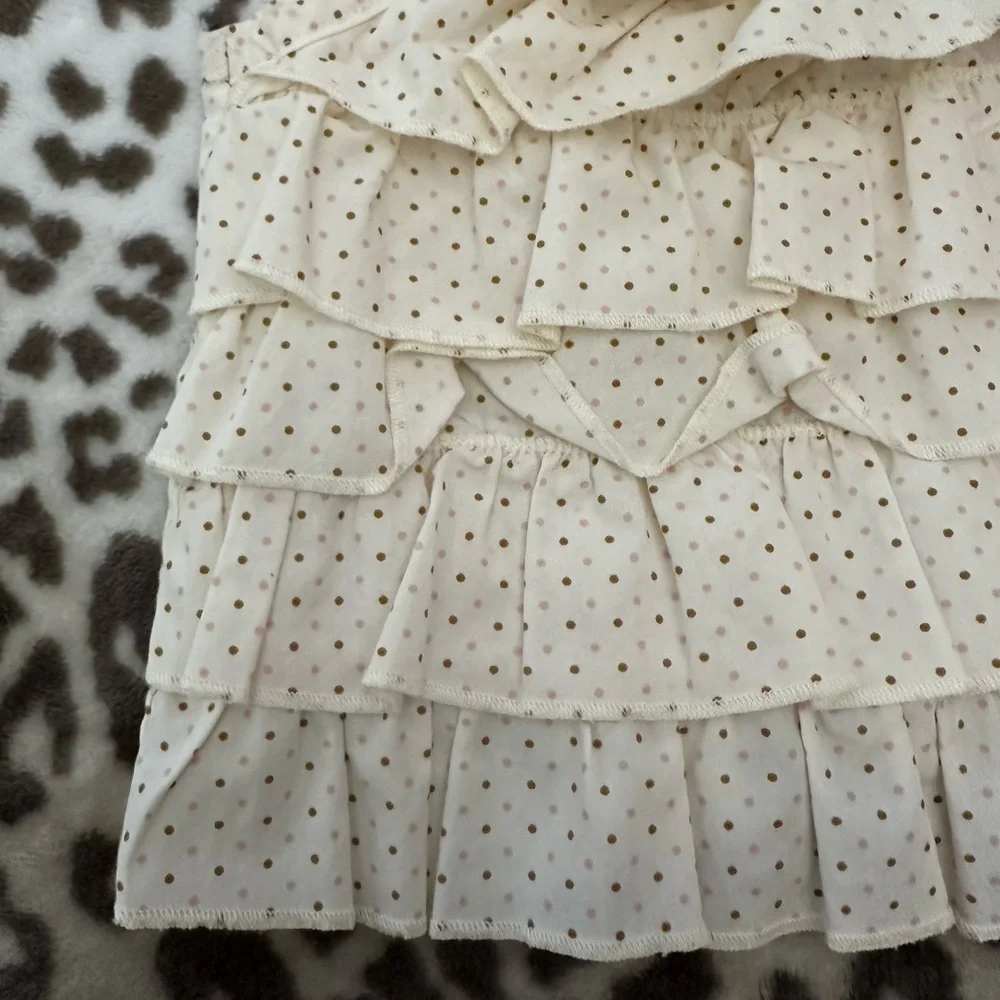 2006 Old Navy Polka Dot Ruffle Cami Tank Top in Cream Size 6-12 months